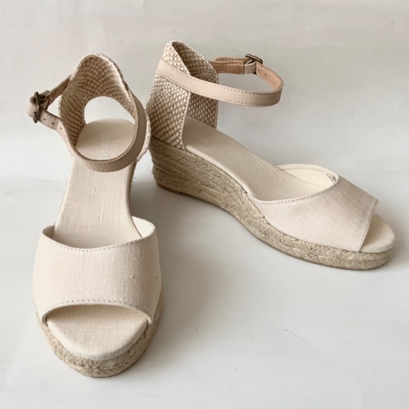 Soludos Womens Open-Toe Midwedge Blush Beige Espadrilles Ankle Strap Sandals 8.5 - Picture 5 of 12